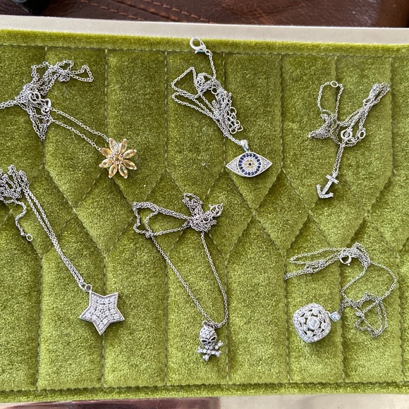 Jewelry - Sterling silver and created gemstone necklaces !